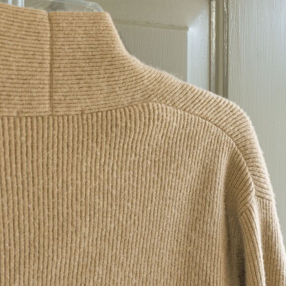 Gentle Herd Cardigan Cashmere Tan Beige Neutral Open Front Long Sleeve Sweater - Picture 3 of 8